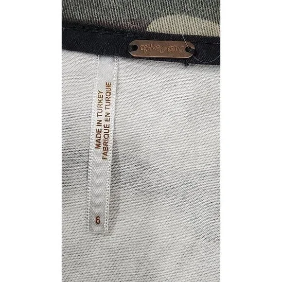 Free People Skirt Womens Size 6 Green Camouflage Rear Zipper Mid Length - Picture 4 of 10